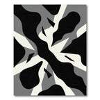 Black White Gray Abstract Shape Rug