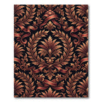 Ornate Russet Ribbon Acanthus Scroll Rug