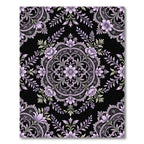 Elegant Lavender Floral Lace Medallion Rug