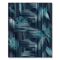 Abstract Teal Geometric Linear Grid Rug