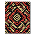 Bold Red and Gold Geometric Diamond Rug