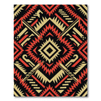 Bold Red and Gold Geometric Diamond Rug