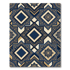 Navy Gold Ornate Geometric Medina Rug