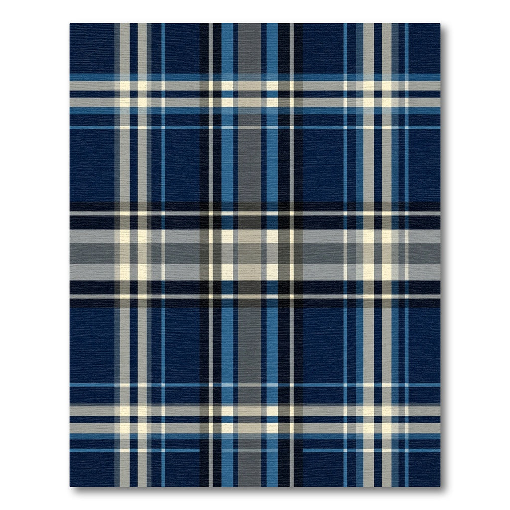 Navy Blue White Gray Plaid Lines Rug