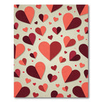 Two-Tone Coral and Burgundy Heart Rug