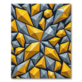 Yellow Gray Geometric Crystal Arrangement Rug