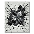 Monochrome Artistic Abstract Ink Splatter Rug