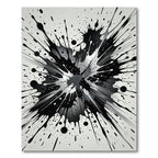 Monochrome Artistic Abstract Ink Splatter Rug