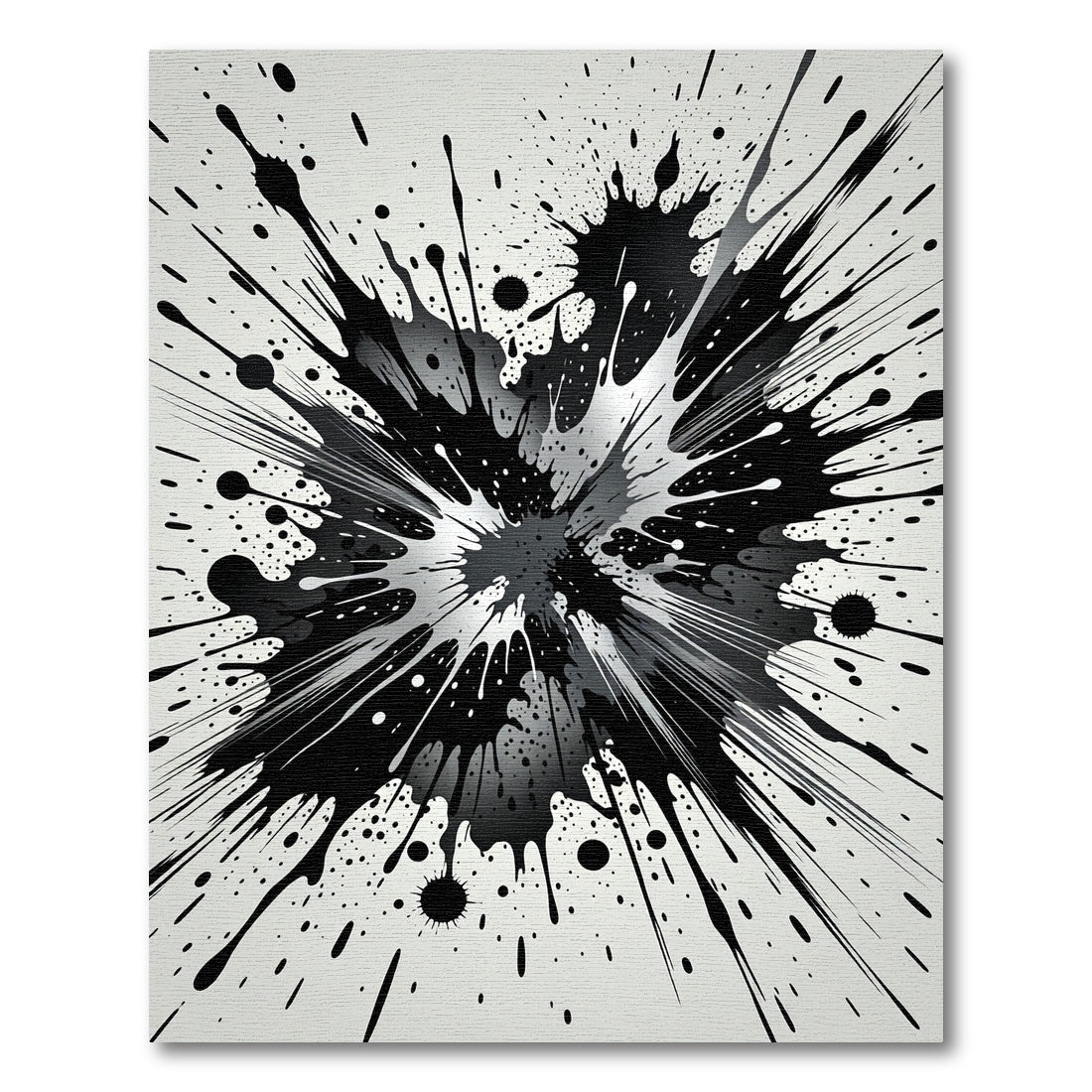 Monochrome Artistic Abstract Ink Splatter Rug