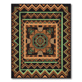 Earthy Bronze Geometric Mayan Step Rug