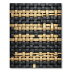 Black and Beige Woven Basket Texture Rug
