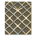 Modern Tan Gray Interlocking Squares Rug