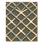 Modern Tan Gray Interlocking Squares Rug