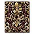 Elegant Gold and Merlot Acanthus Scroll Rug