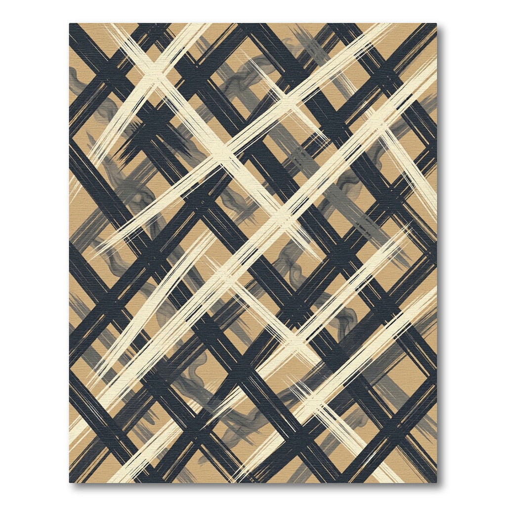 Brown Black Cream Abstract Stripe Rug
