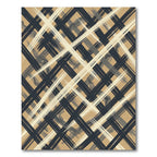 Brown Black Cream Abstract Stripe Rug