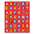 Playful Alphabet Animals Colorful Grid Rug