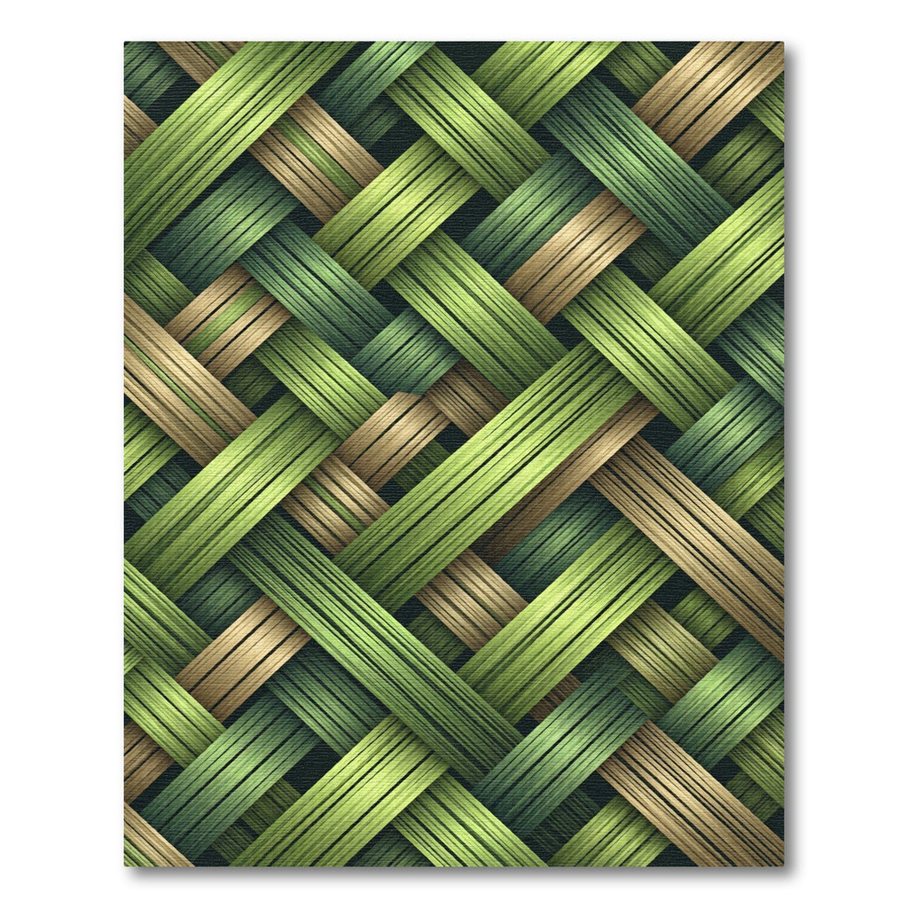 Earthy Green Woven Texture Rug