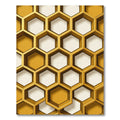 Modern Honey Gold Geometric Hexagon Rug