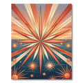 Radiant Golden Starburst Sunset Art Rug