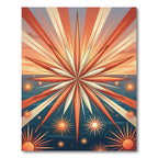 Radiant Golden Starburst Sunset Art Rug