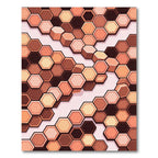 Warm Terracotta Hexagon Grid Rug