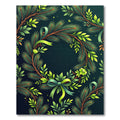 Evergreen Boughs Green Ribbon Wreath Rug