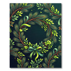 Evergreen Boughs Green Ribbon Wreath Rug