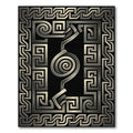 Metallic Greek Key Swirl Statement Rug