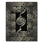 Metallic Greek Key Swirl Statement Rug