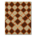 Brown Orange Diamond Geometric Rug