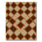 Brown Orange Diamond Geometric Rug