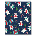 Blue Polar Bears Candy Cane Holiday Rug