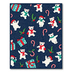 Blue Polar Bears Candy Cane Holiday Rug