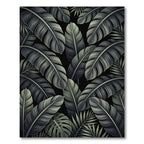 Dark Tropical Foliage Leaf Collection Rug