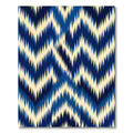Navy Blue Ikat Chevron Wave Rug