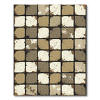 Distressed Earthy Neutral Stone Mosaic Rug