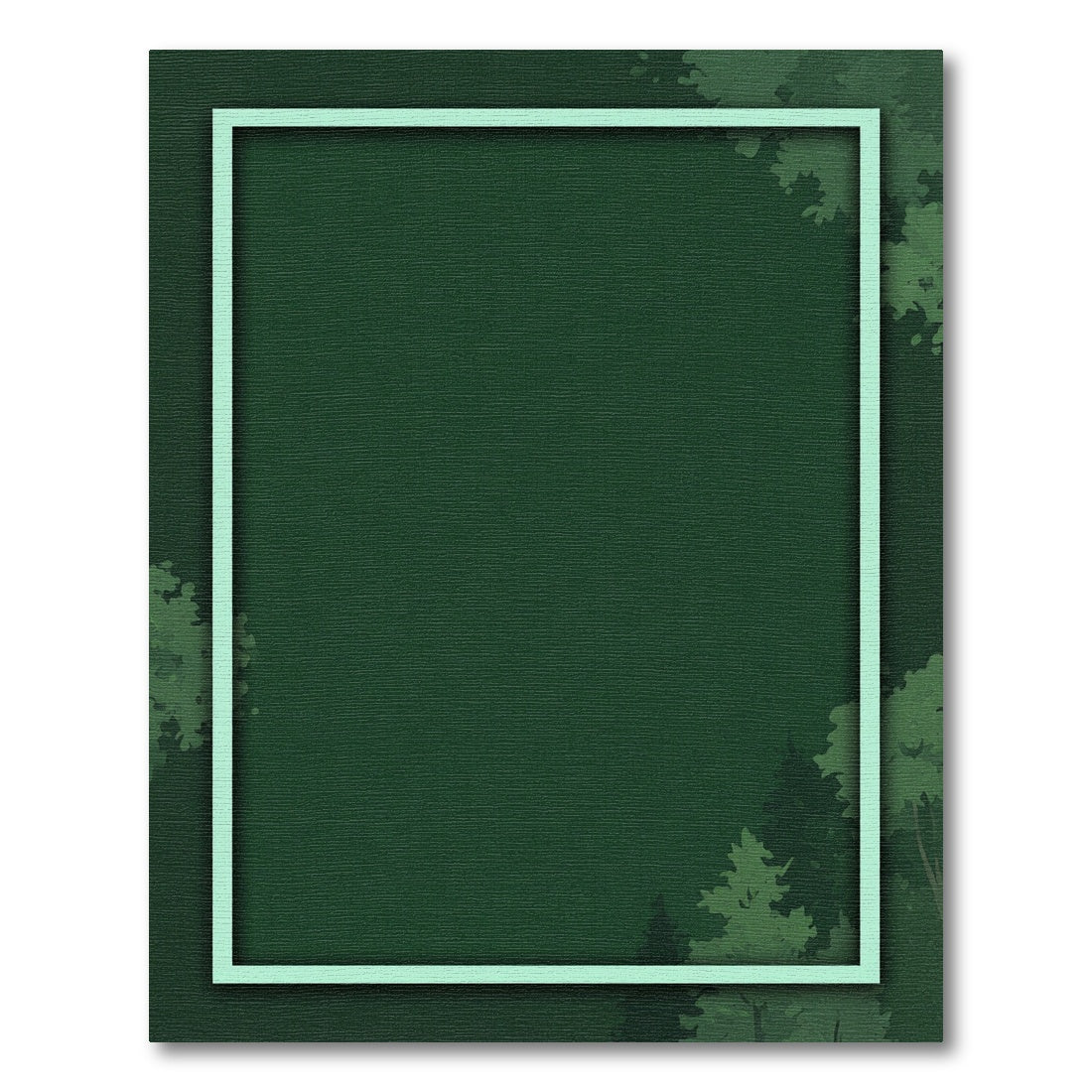 Earthy Forest Green Woodland Border Rug