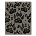 Black Paw Prints Textured Background Rug