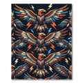 Vibrant Geometric Electric Eagle Art Rug