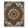 Golden Floral Medallion Art Nouveau Rug