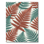 Botanical Copper and Teal Fern Foliage Rug
