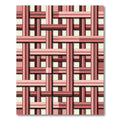 Geometric Pink Woven Lattice Weave Rug