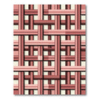 Geometric Pink Woven Lattice Weave Rug