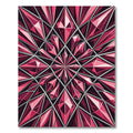 Faceted Ruby Gemstone Geometric Mosaic Rug