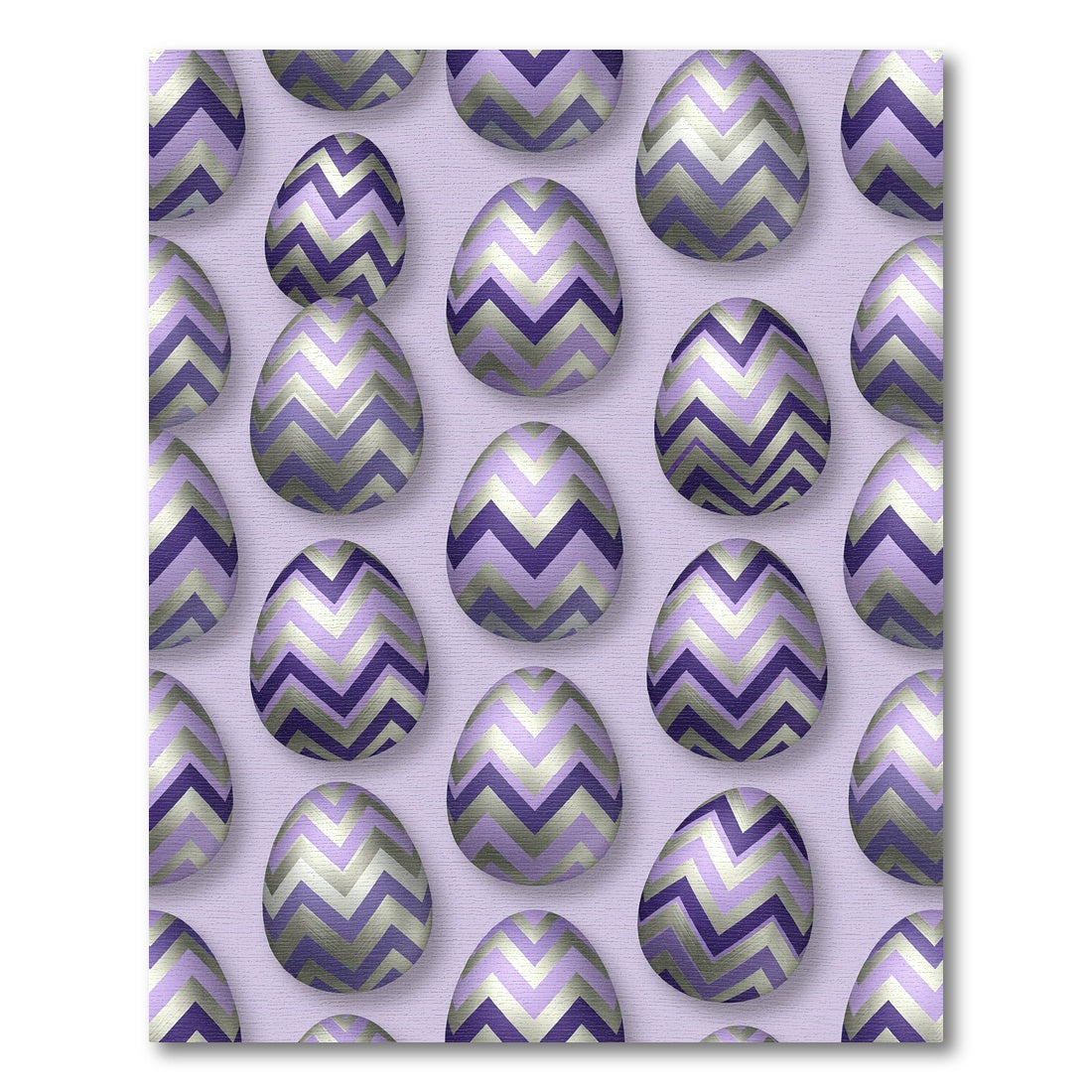 Lavender Chevron Metallic Geometric Egg Rug