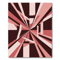 Crimson Rays Geometric Abstract Rug