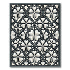 Elegant Gray Clover Trellis Rug