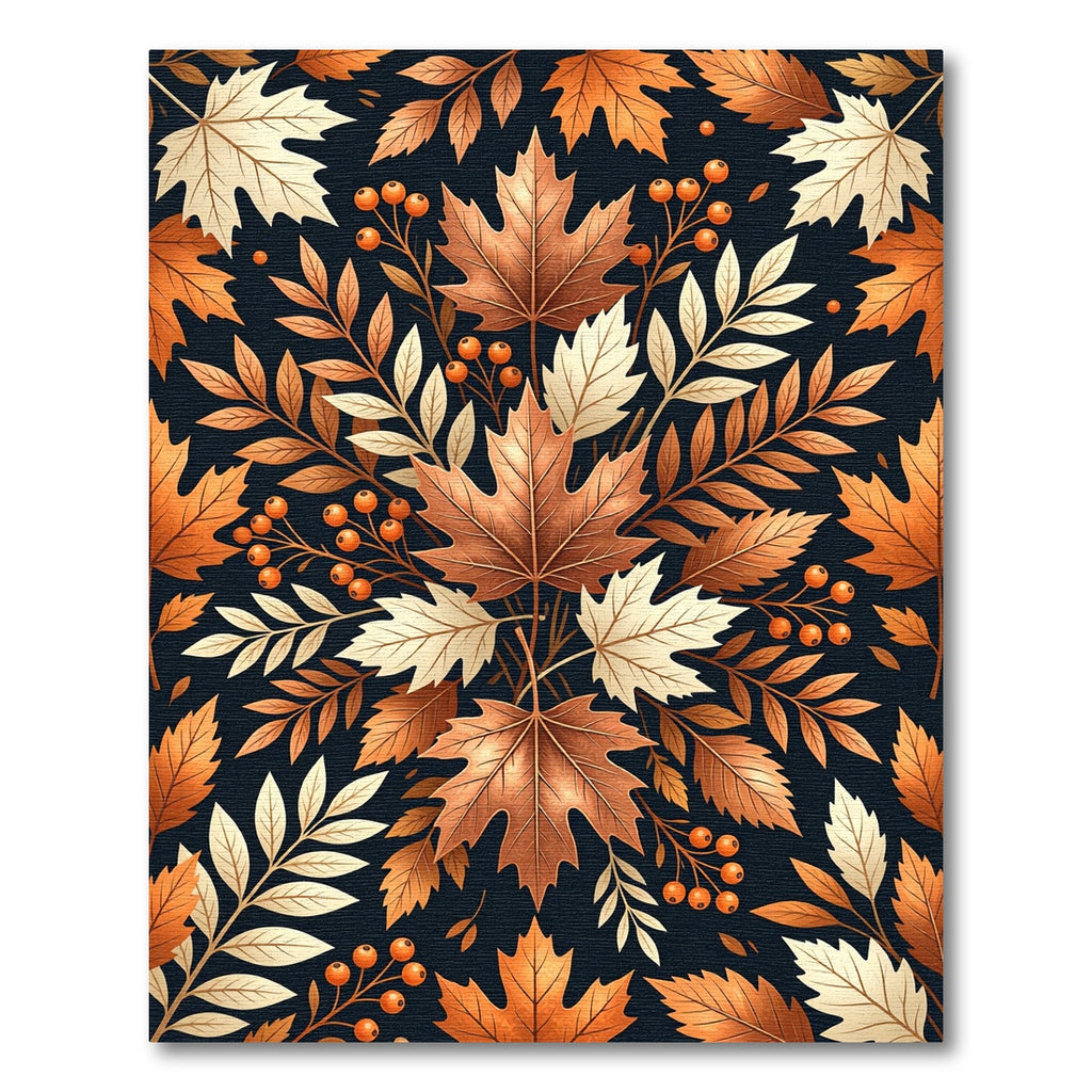 Autumnal Maple Leaf Harvest Botanical Rug