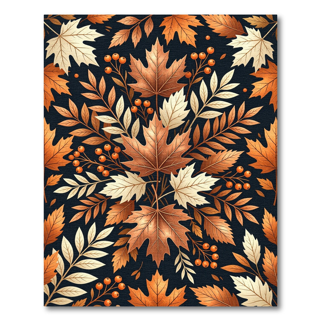 Autumnal Maple Leaf Harvest Botanical Rug